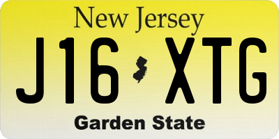 NJ license plate J16XTG