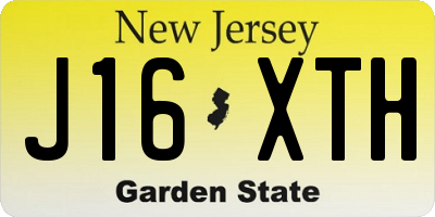 NJ license plate J16XTH