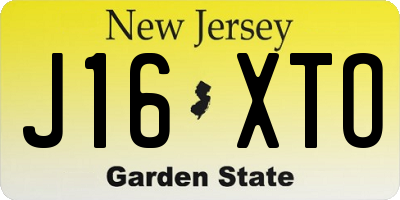 NJ license plate J16XTO