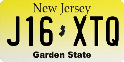 NJ license plate J16XTQ