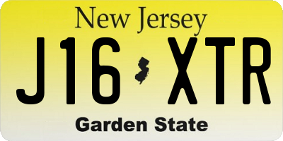NJ license plate J16XTR
