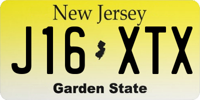 NJ license plate J16XTX
