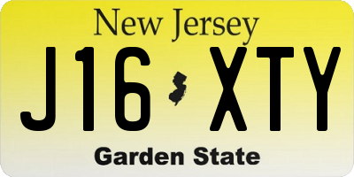 NJ license plate J16XTY