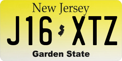 NJ license plate J16XTZ