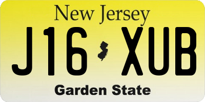 NJ license plate J16XUB