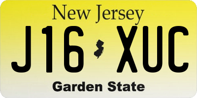 NJ license plate J16XUC