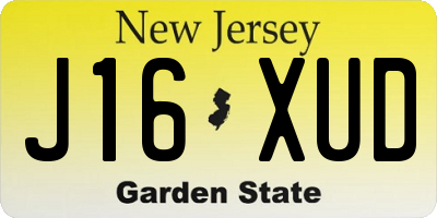 NJ license plate J16XUD