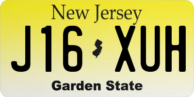 NJ license plate J16XUH