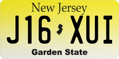 NJ license plate J16XUI