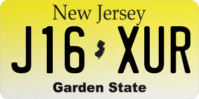 NJ license plate J16XUR
