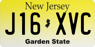 NJ license plate J16XVC