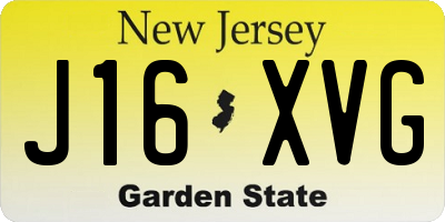 NJ license plate J16XVG