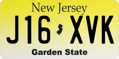 NJ license plate J16XVK