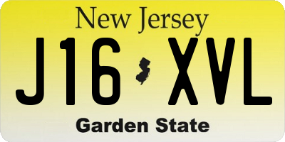 NJ license plate J16XVL