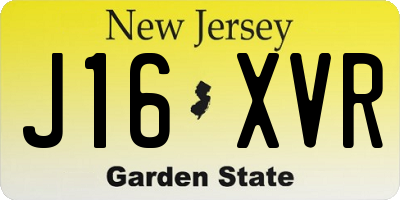 NJ license plate J16XVR