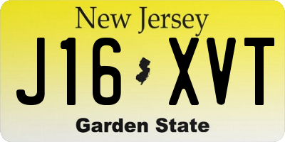 NJ license plate J16XVT