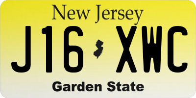 NJ license plate J16XWC