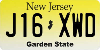 NJ license plate J16XWD