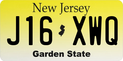 NJ license plate J16XWQ