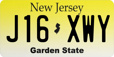 NJ license plate J16XWY