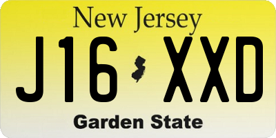 NJ license plate J16XXD