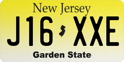 NJ license plate J16XXE