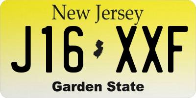 NJ license plate J16XXF