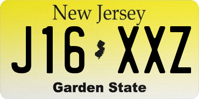 NJ license plate J16XXZ