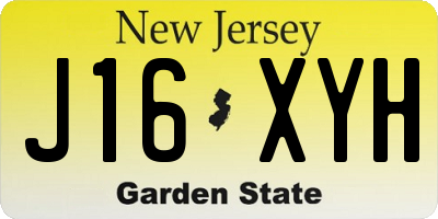 NJ license plate J16XYH