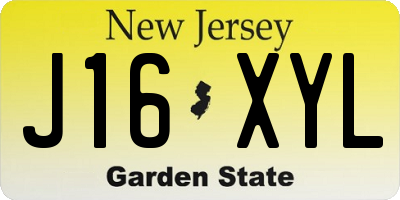 NJ license plate J16XYL