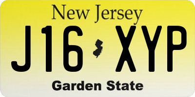 NJ license plate J16XYP