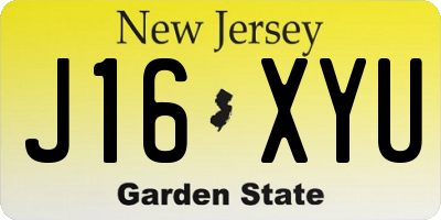 NJ license plate J16XYU
