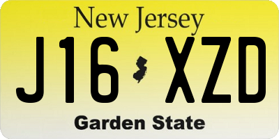 NJ license plate J16XZD