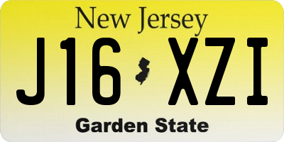NJ license plate J16XZI