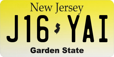 NJ license plate J16YAI