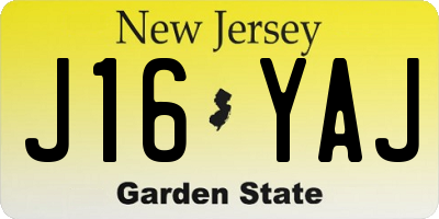 NJ license plate J16YAJ