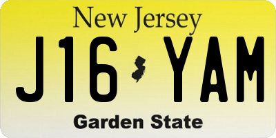NJ license plate J16YAM