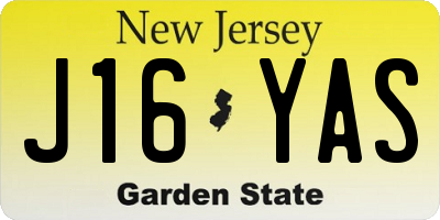 NJ license plate J16YAS
