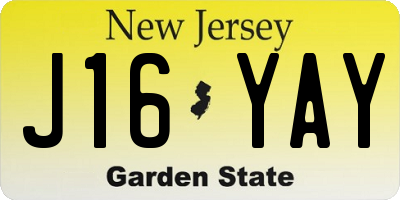 NJ license plate J16YAY