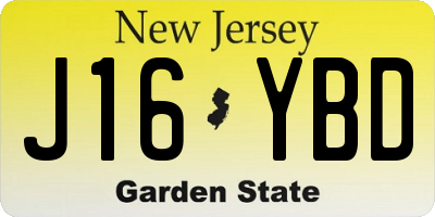 NJ license plate J16YBD