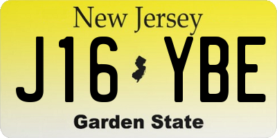 NJ license plate J16YBE