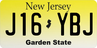NJ license plate J16YBJ