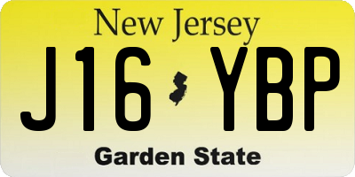 NJ license plate J16YBP