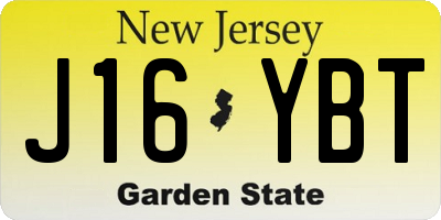 NJ license plate J16YBT
