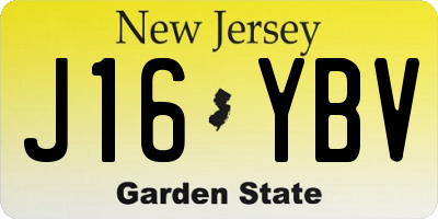 NJ license plate J16YBV