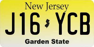 NJ license plate J16YCB