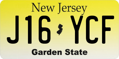 NJ license plate J16YCF