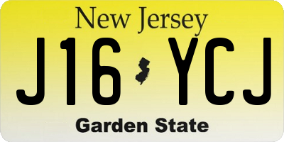 NJ license plate J16YCJ