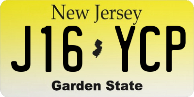NJ license plate J16YCP