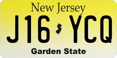 NJ license plate J16YCQ